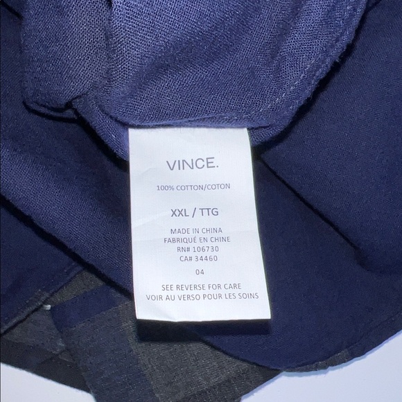 👔NEW VINCE MENS PLAID BUTTON UP LONG SLEEVE SHIRT 100% COTTON SIZE XXL - Picture 10 of 10